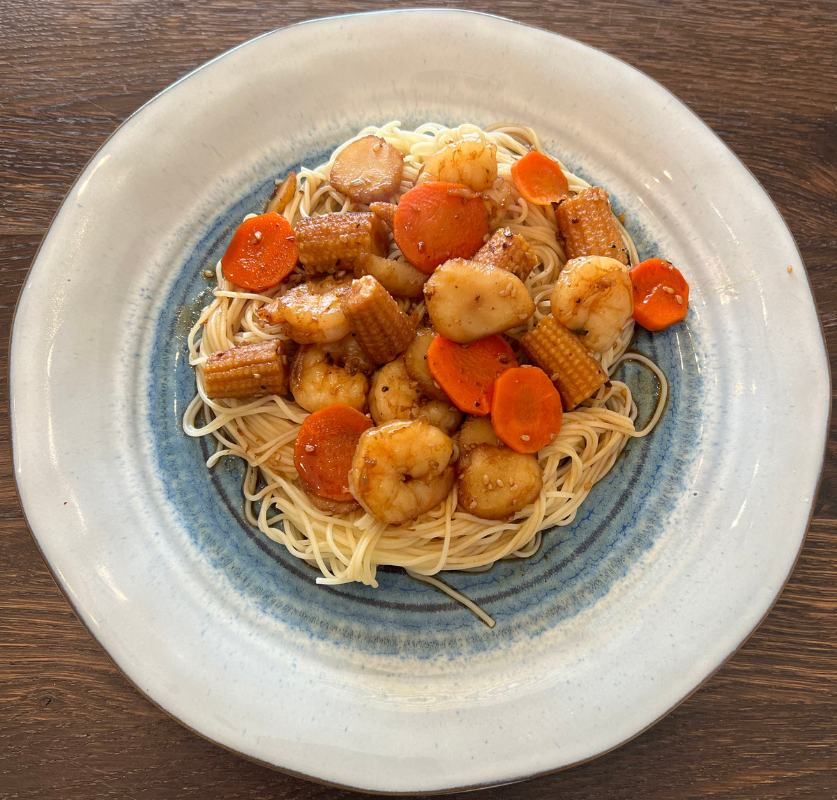 Pineapple Teriyaki Shrimp Pasta