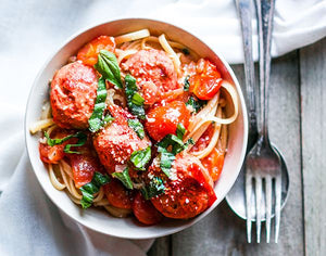 Garlic, Greens, and Pasta with Red Sauce