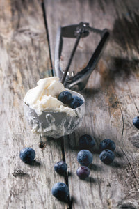 Vanilla Ice Cream Topped with Fresh Fruit & Balsamic Vinegar