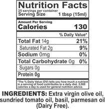 Sundried Tomato Basil Parmesan Fused First Cold Pressed Extra Virgin Olive Oil