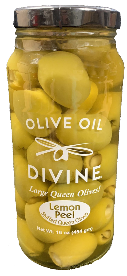 Lemon Peel Stuffed Queen Olives